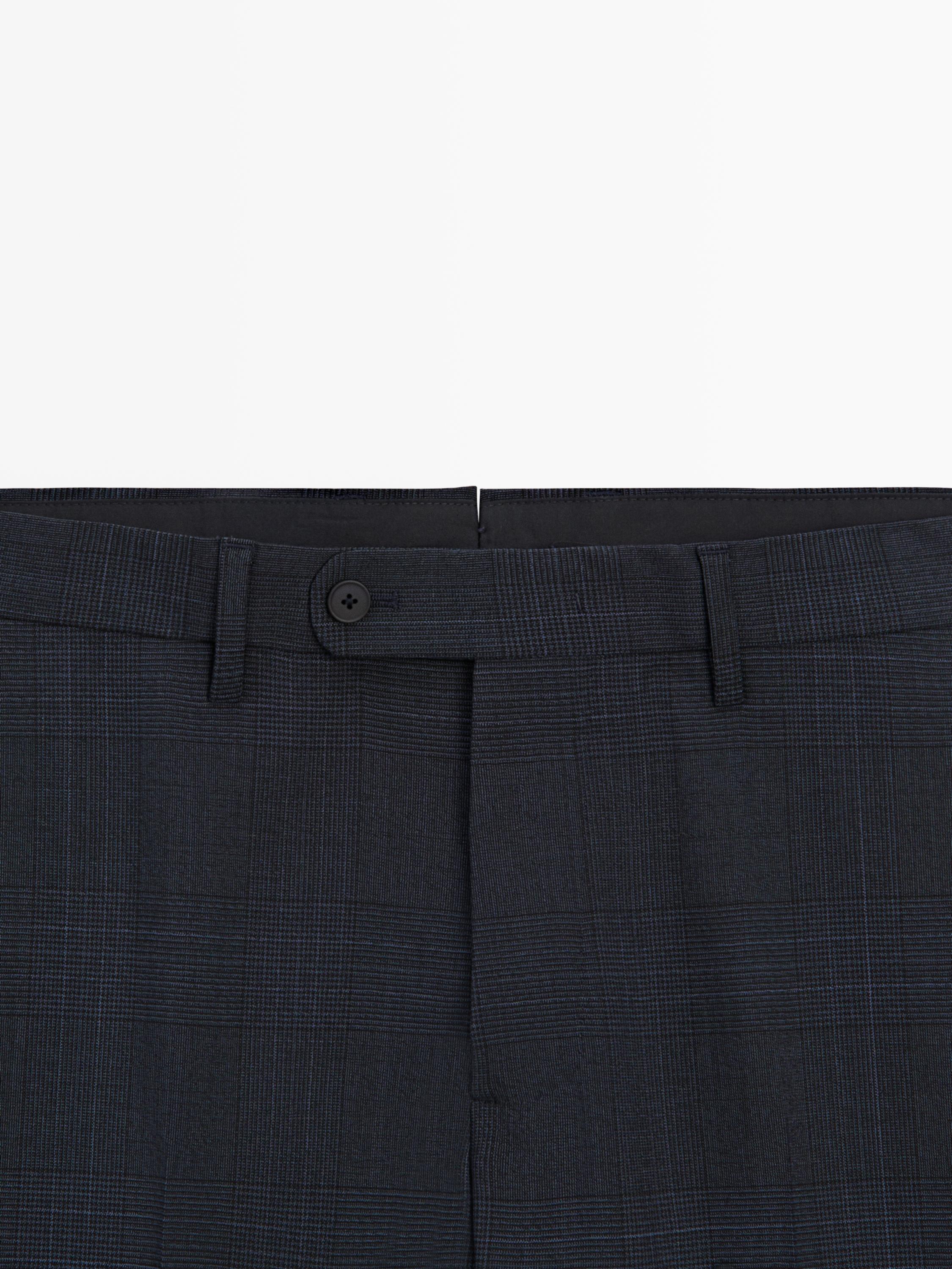 Pantalon de costume à carreaux en laine froide
